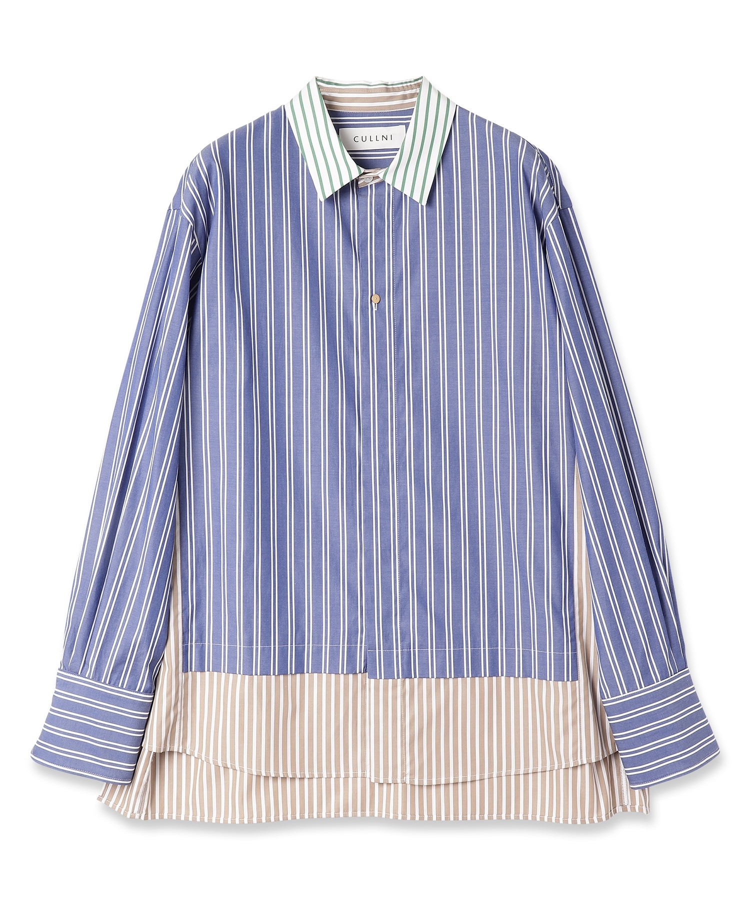 CULLNI ONLINE / Combination Stripe High Count Cotton Shirt CULLNI ONLINE / Combination Stripe High Count Cotton Shirt