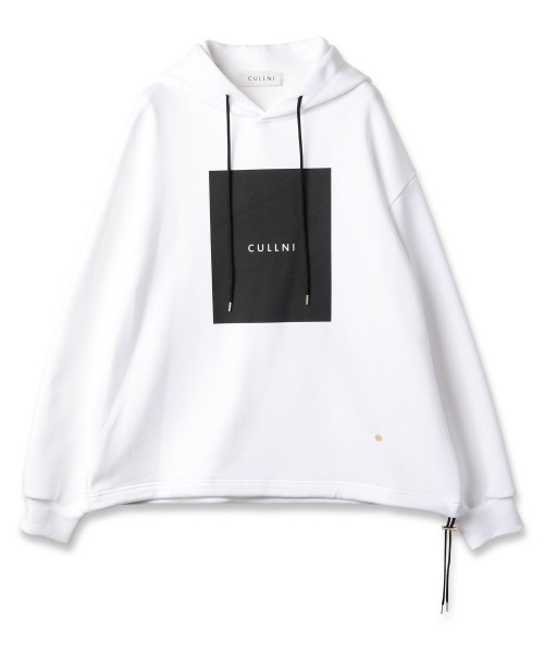 Box Logo Print Drawstring Hoodie