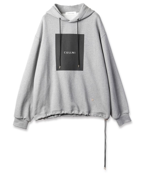 Box Logo Print Drawstring Hoodie