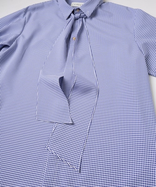 Gingham Check Bow Tie Shirt