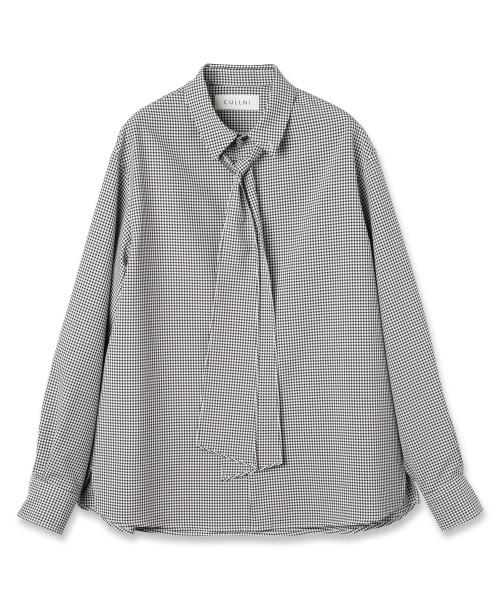 Gingham Check Bow Tie Shirt