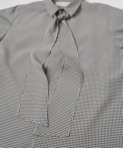 Gingham Check Bow Tie Shirt