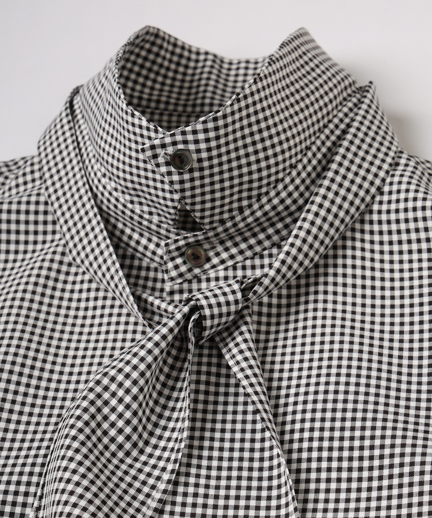 Gingham Check Bow Tie Shirt