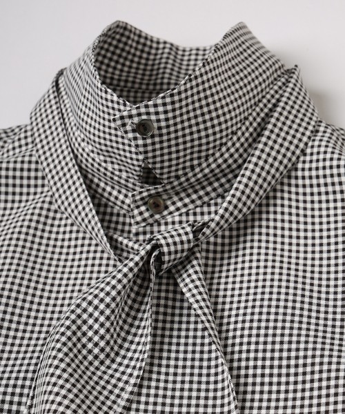 Gingham Check Bow Tie Shirt