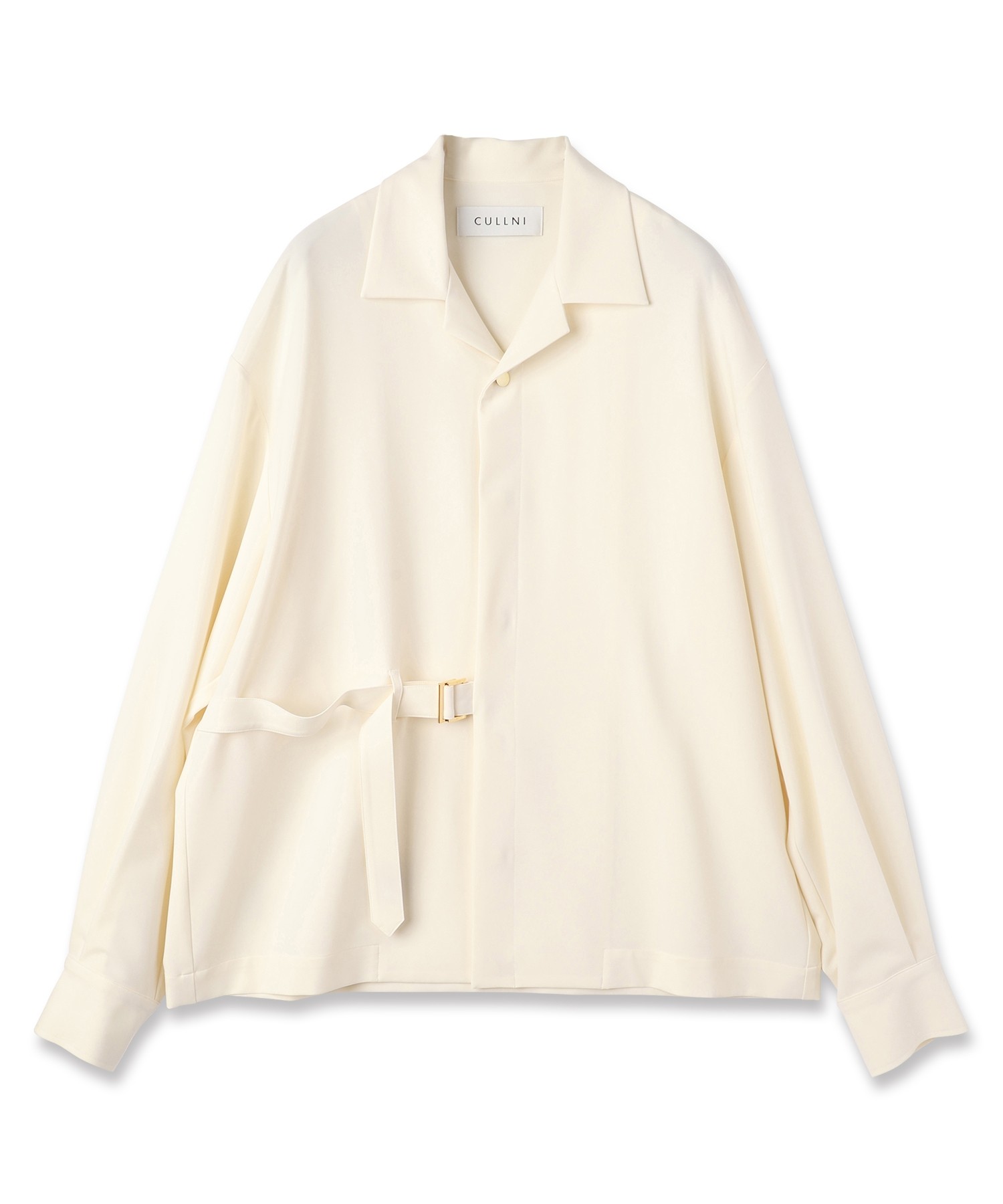 Stretch Twill Tie Locken Open Collar Shirt