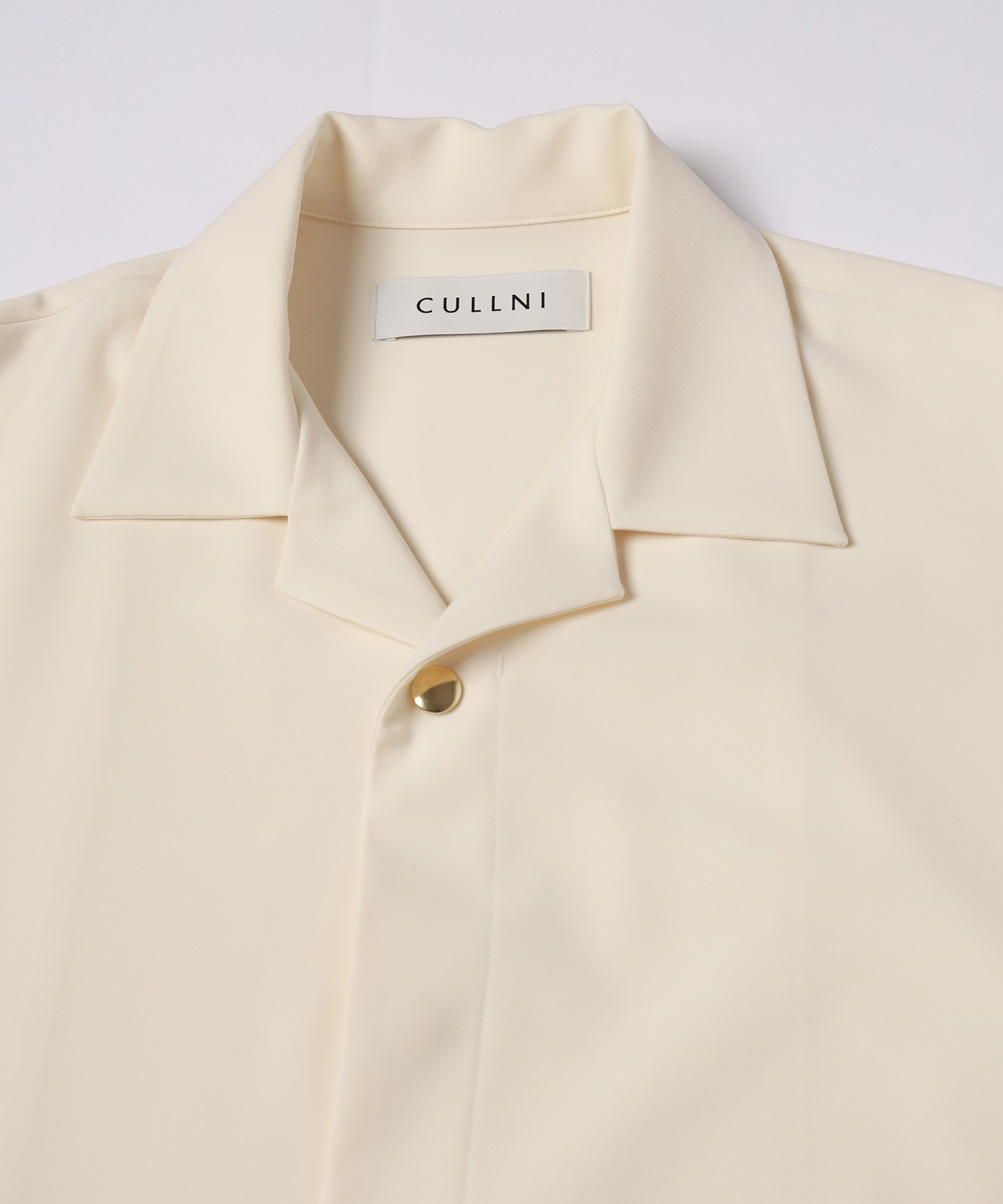 Stretch Twill Tie Locken Open Collar Shirt