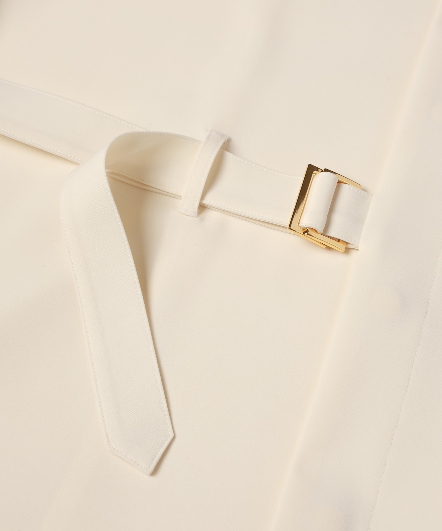 Stretch Twill Tie Locken Open Collar Shirt