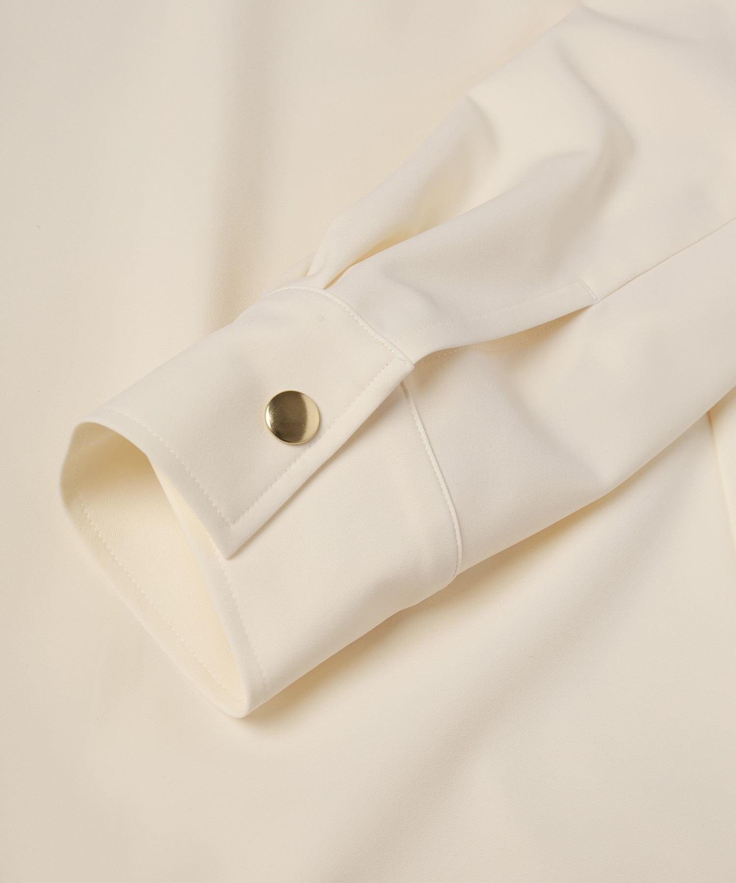 Stretch Twill Tie Locken Open Collar Shirt