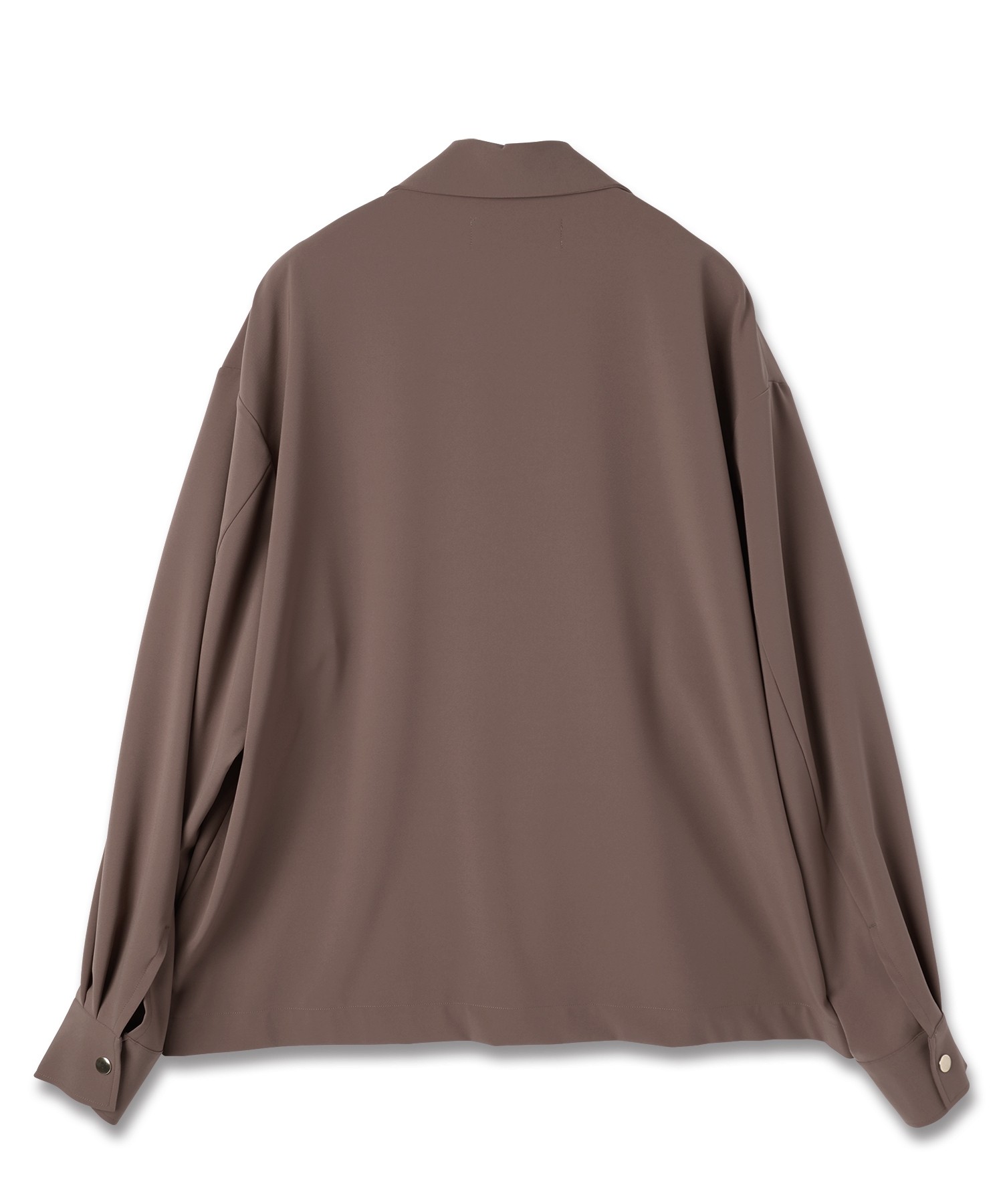 Stretch Twill Tie Locken Open Collar Shirt