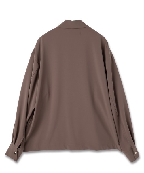 Stretch Twill Tie Locken Open Collar Shirt