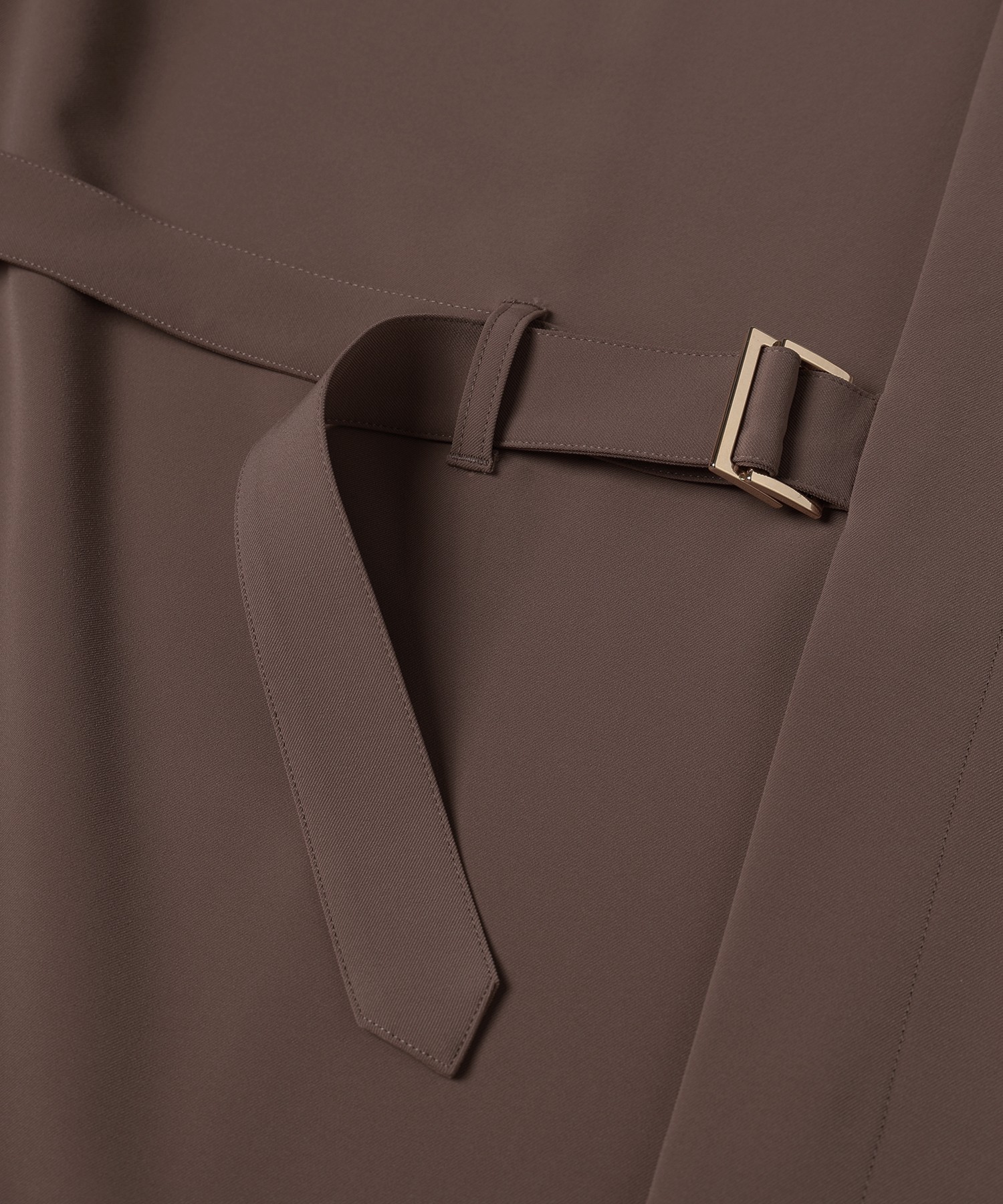 Stretch Twill Tie Locken Open Collar Shirt