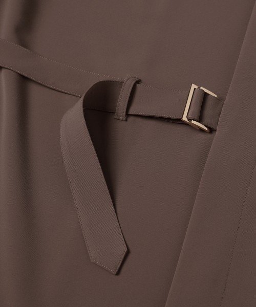 Stretch Twill Tie Locken Open Collar Shirt