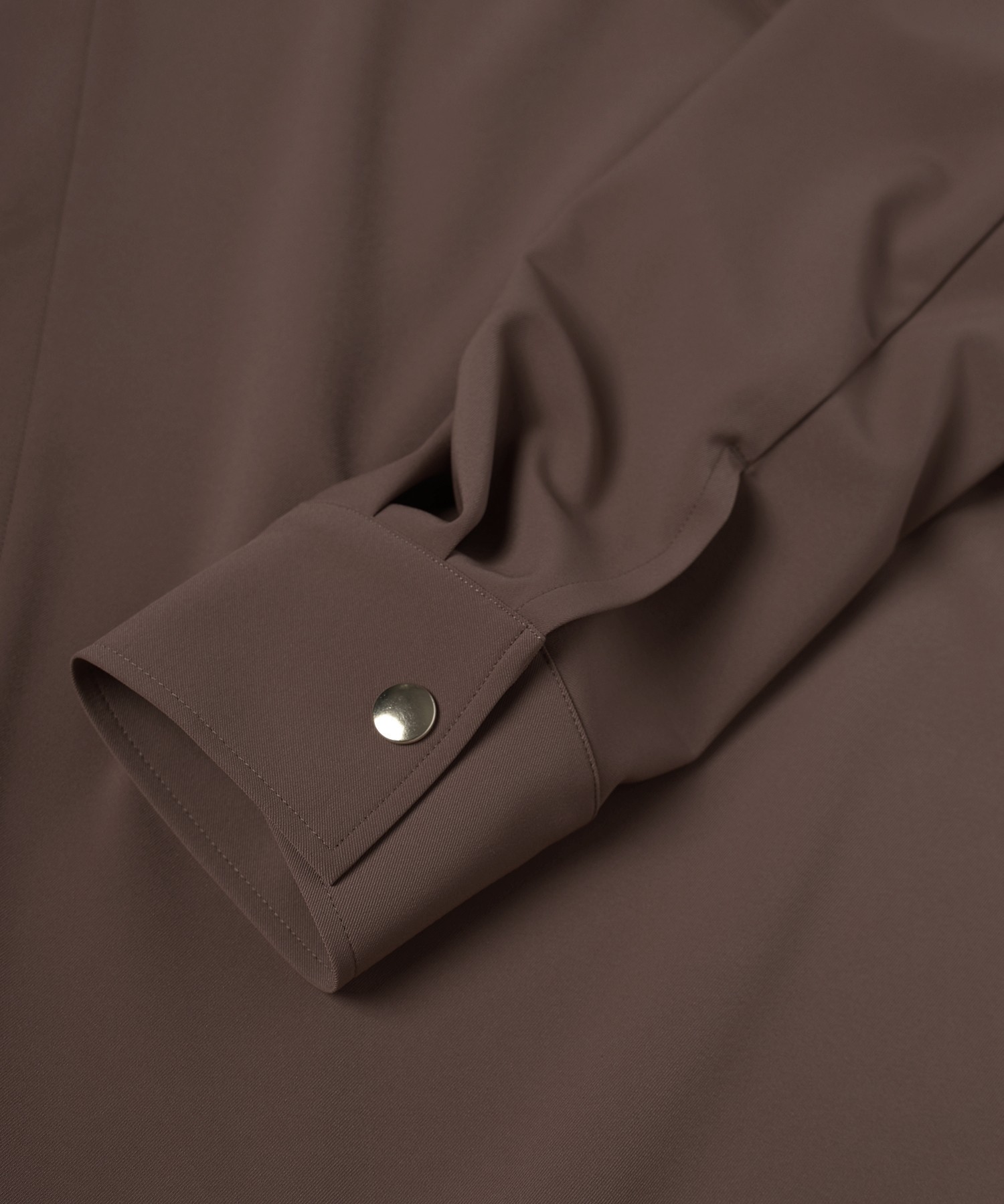 Stretch Twill Tie Locken Open Collar Shirt