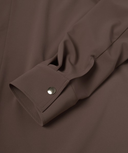 Stretch Twill Tie Locken Open Collar Shirt