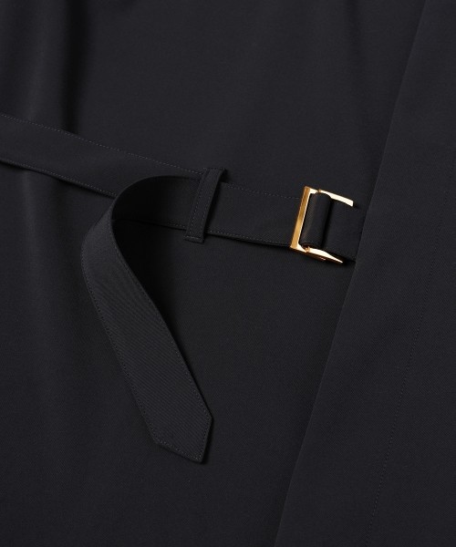 Stretch Twill Tie Locken Open Collar Shirt