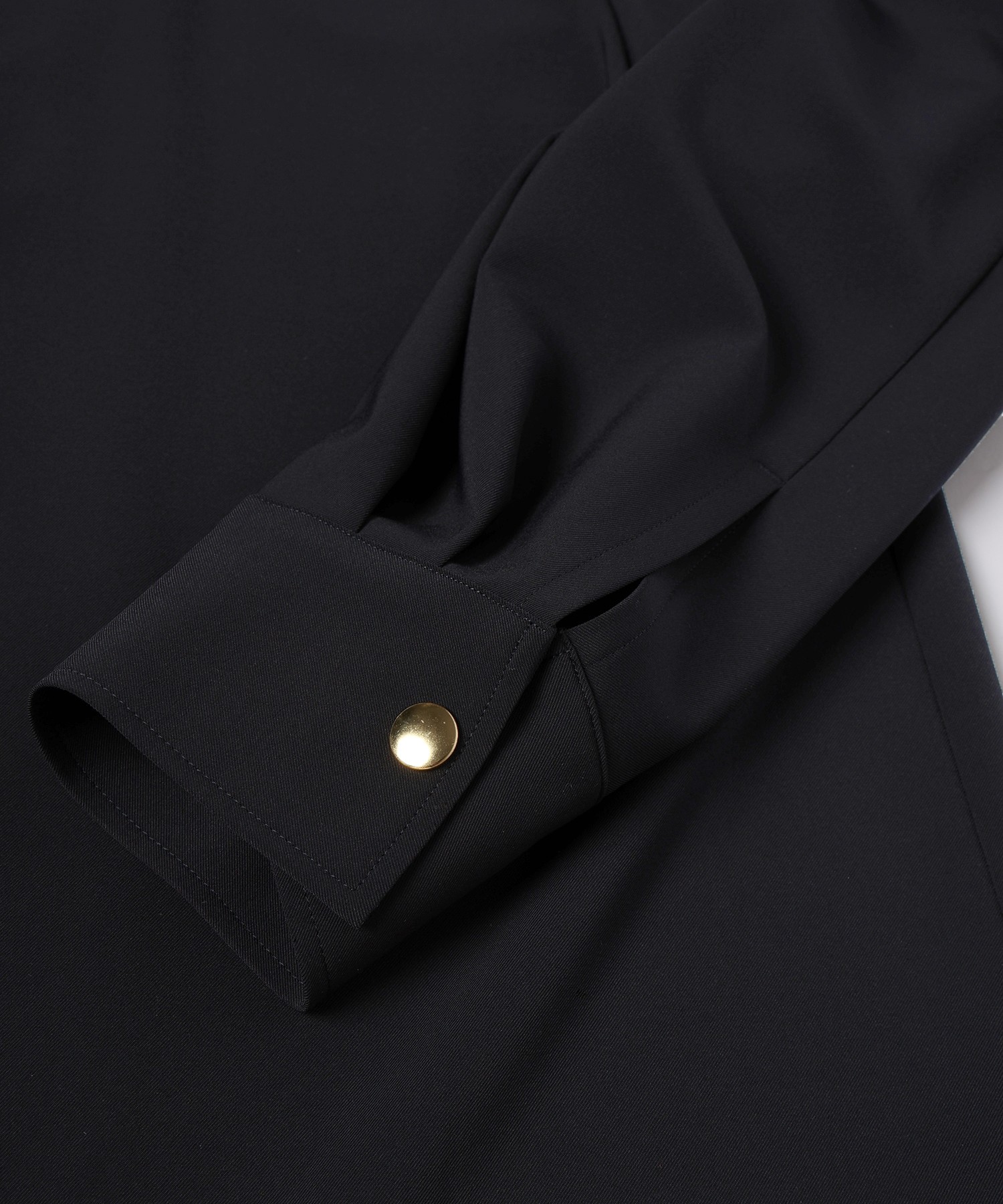 Stretch Twill Tie Locken Open Collar Shirt