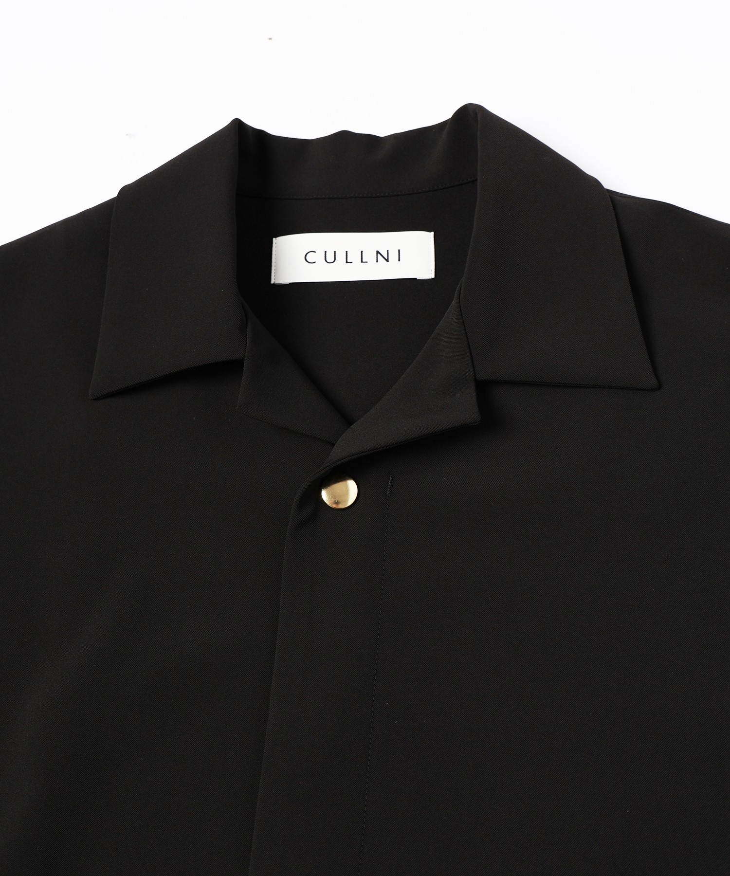 Stretch Twill Tie Locken Open Collar Shirt