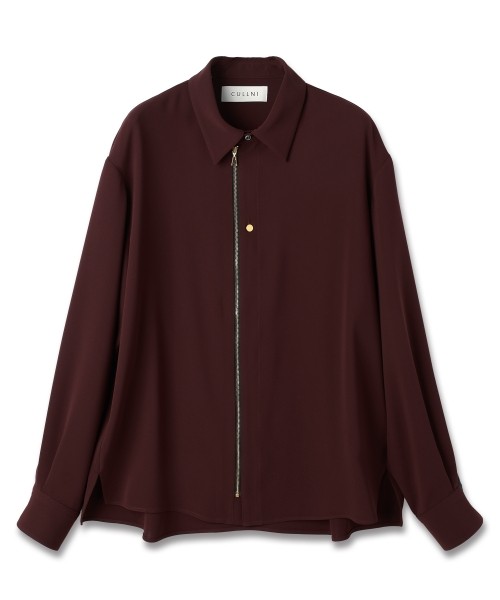 Double Cloth Zip Up Shirt