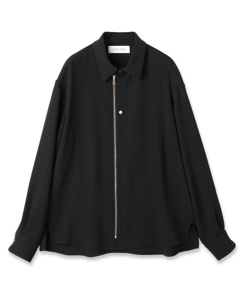 Double Cloth Zip Up Shirt