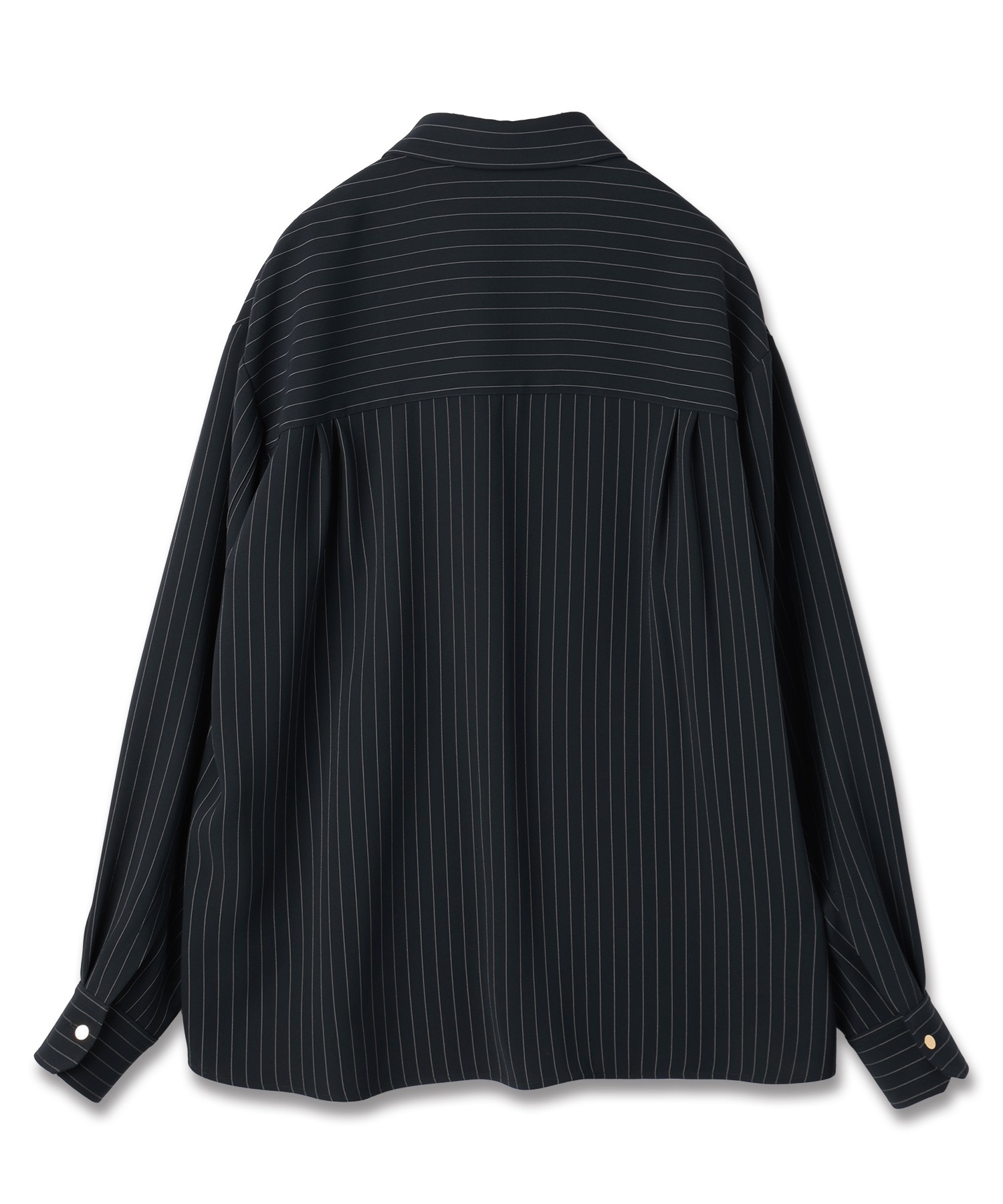 Stripe Double Cloth Zip Up Shirt