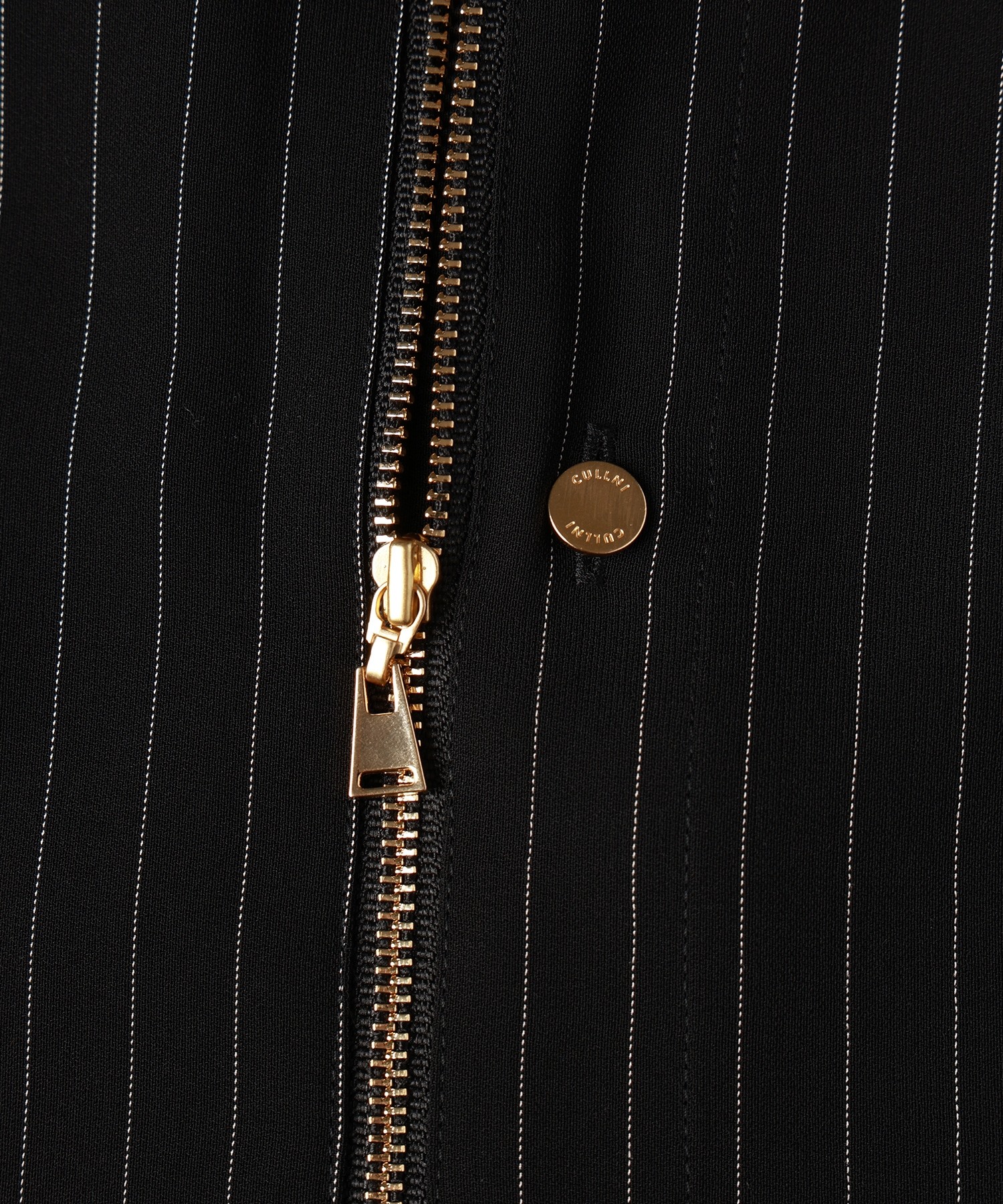 Stripe Double Cloth Zip Up Shirt