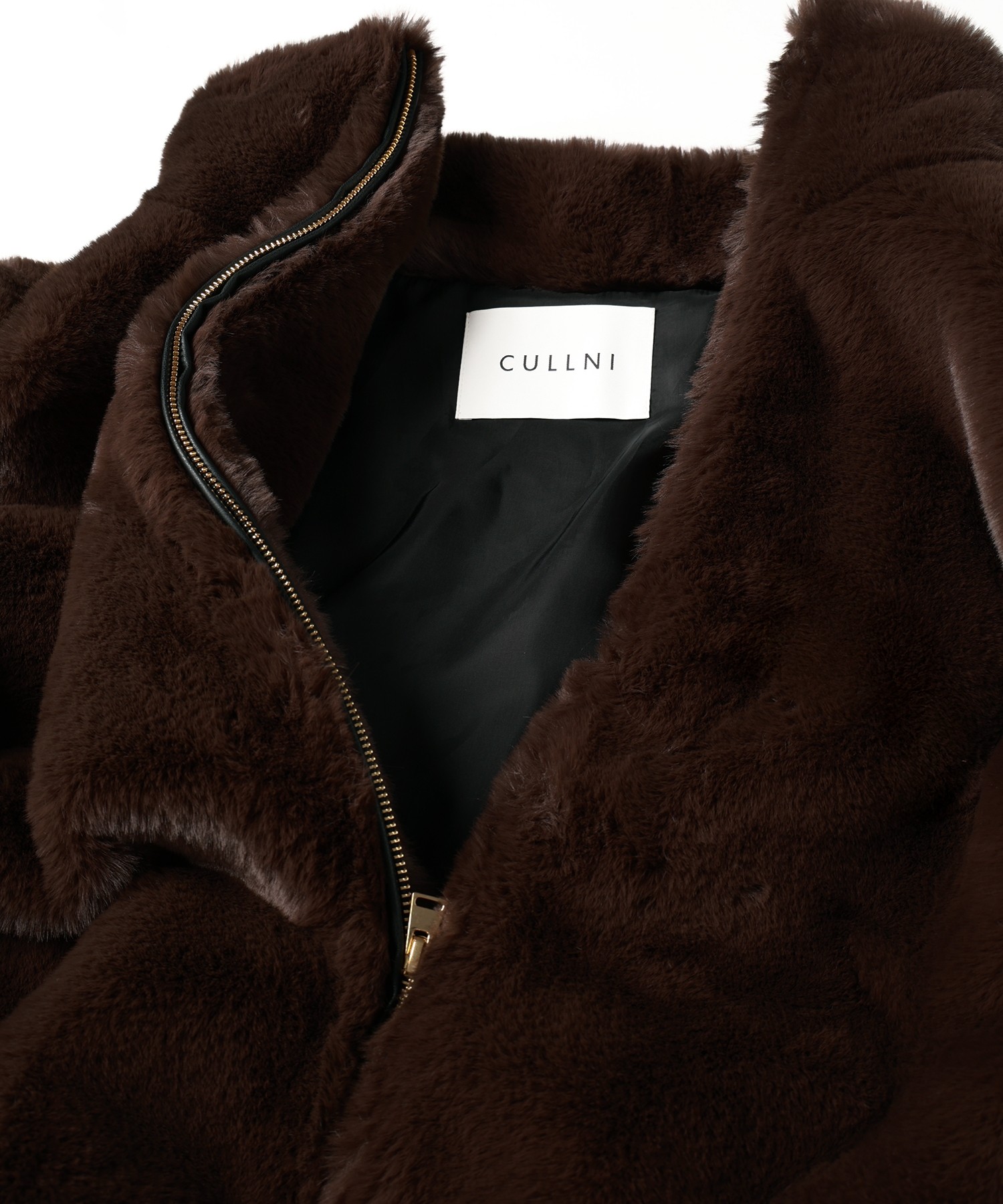 Eco Fur Zip Up Stand Coller Coat