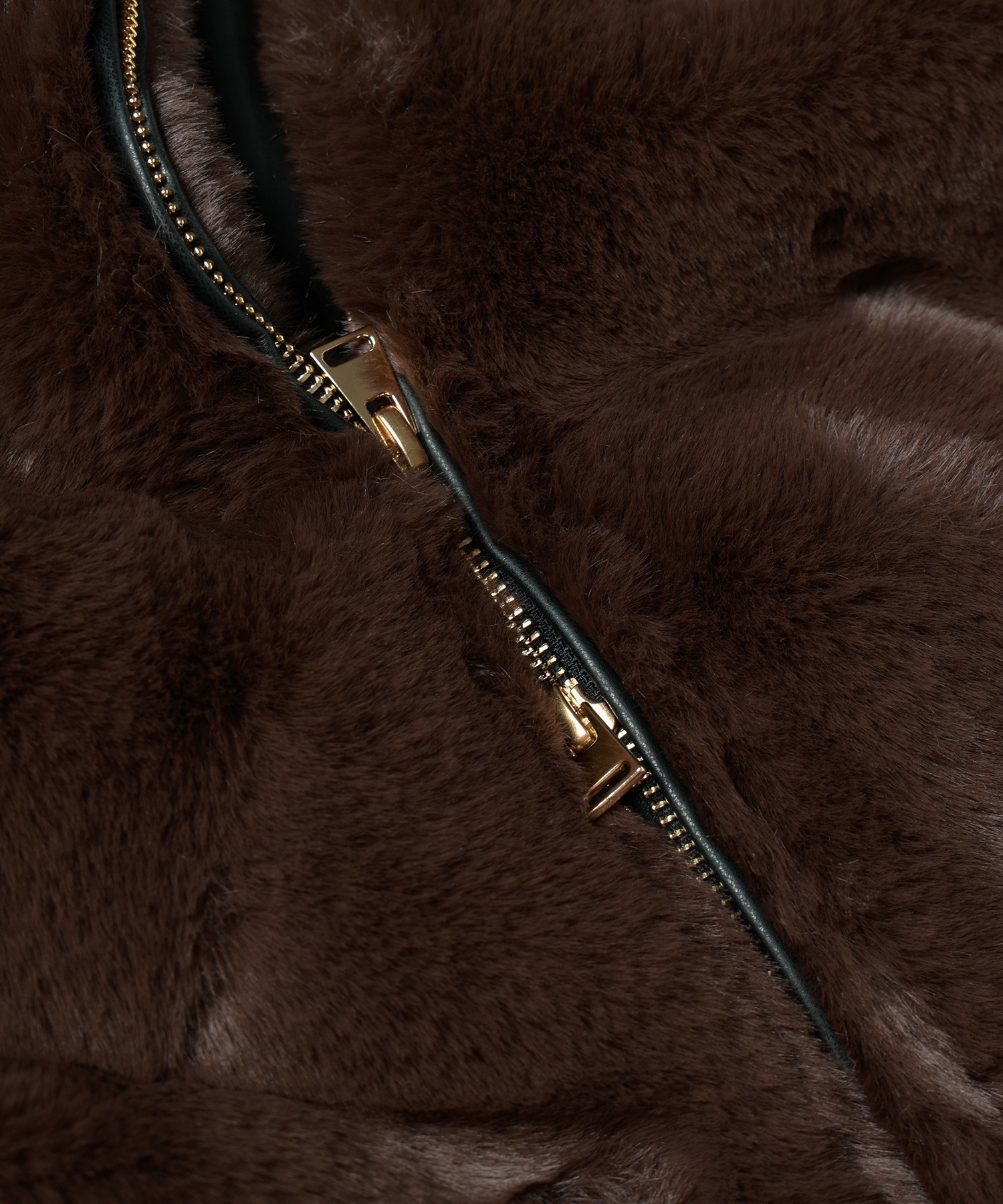 Eco Fur Zip Up Stand Coller Coat