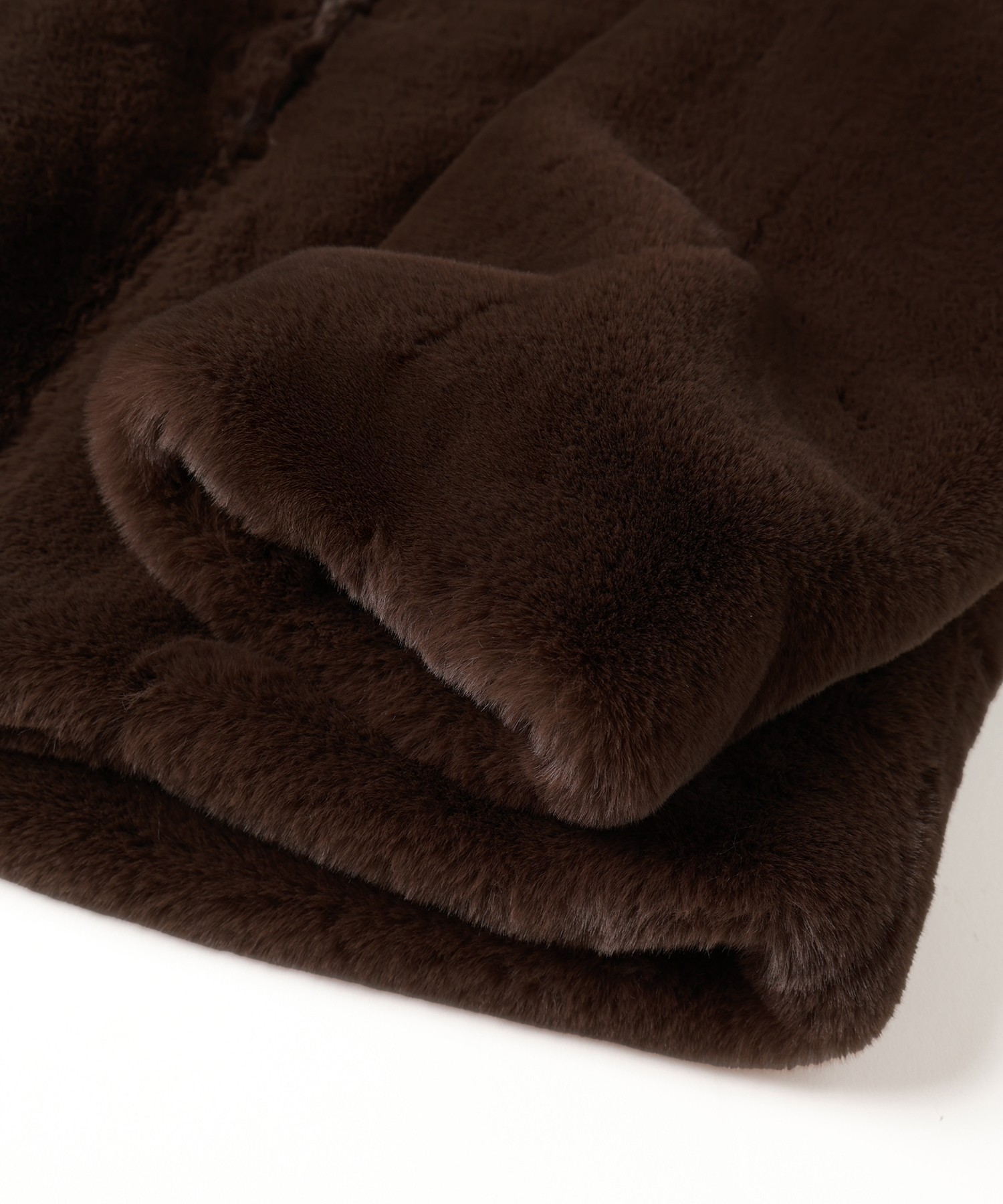 Eco Fur Zip Up Stand Coller Coat