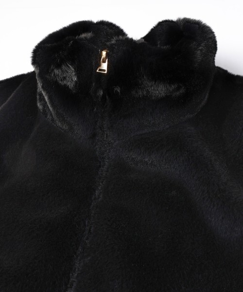 Eco Fur Zip Up Stand Collar Vest