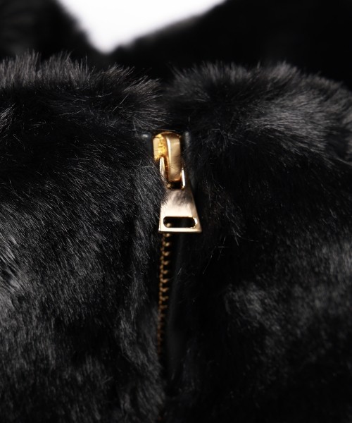 Eco Fur Zip Up Stand Collar Vest