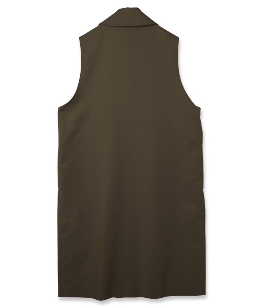 Chambray Gabardine Tie Locken Long Vest