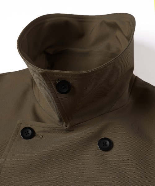 Chambray Gabardine Tie Locken Long Vest