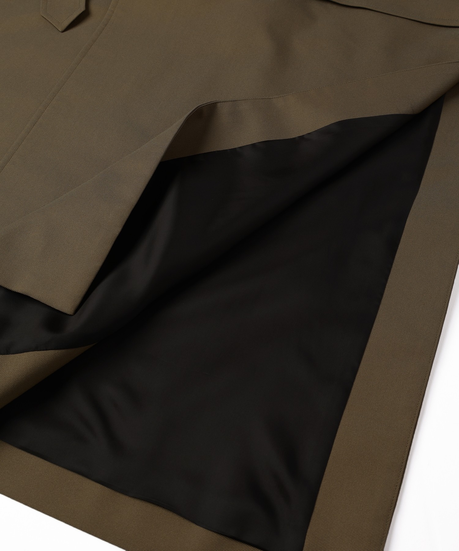 Chambray Gabardine Tie Locken Long Vest