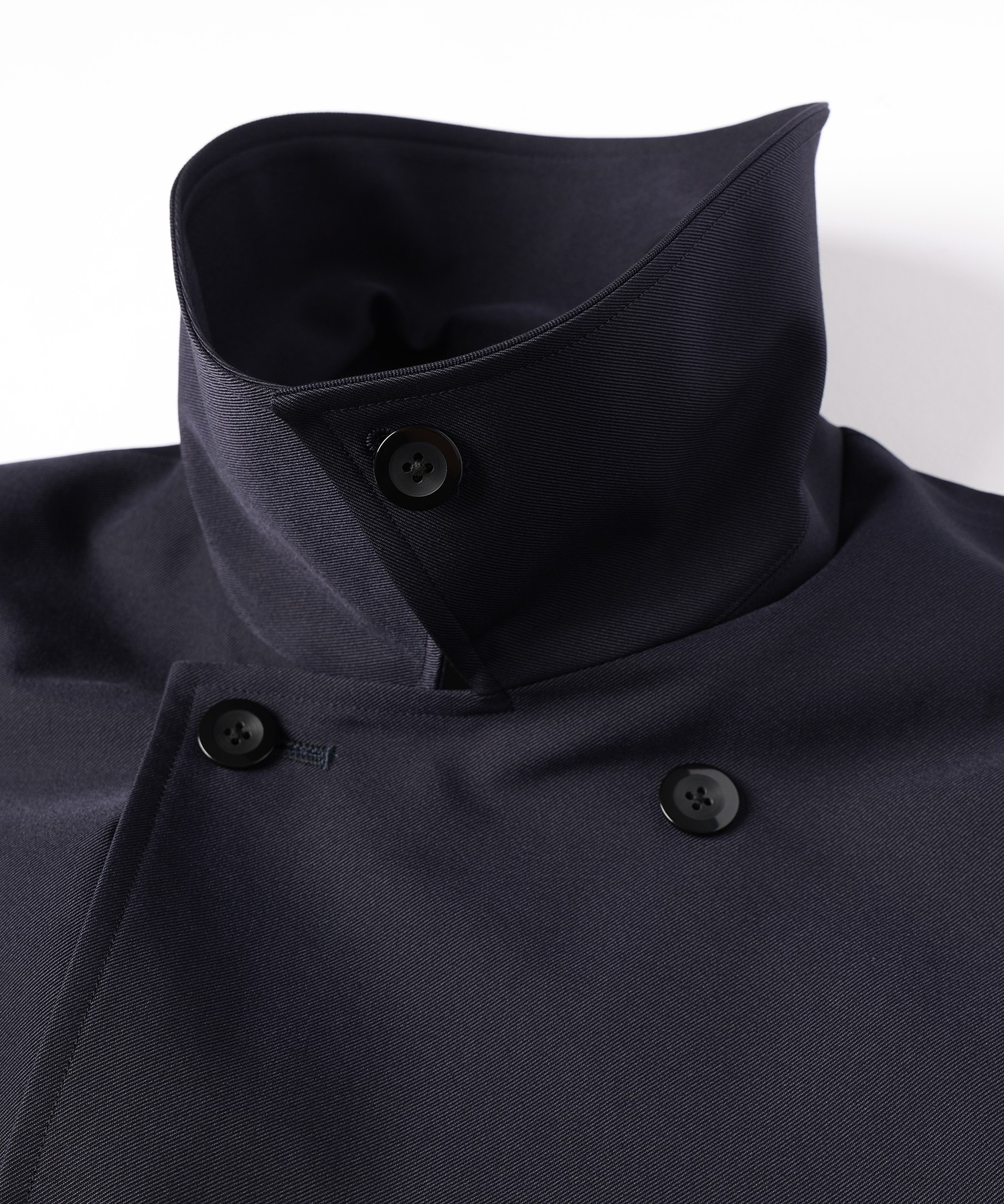 Chambray Gabardine Tie Locken Long Vest