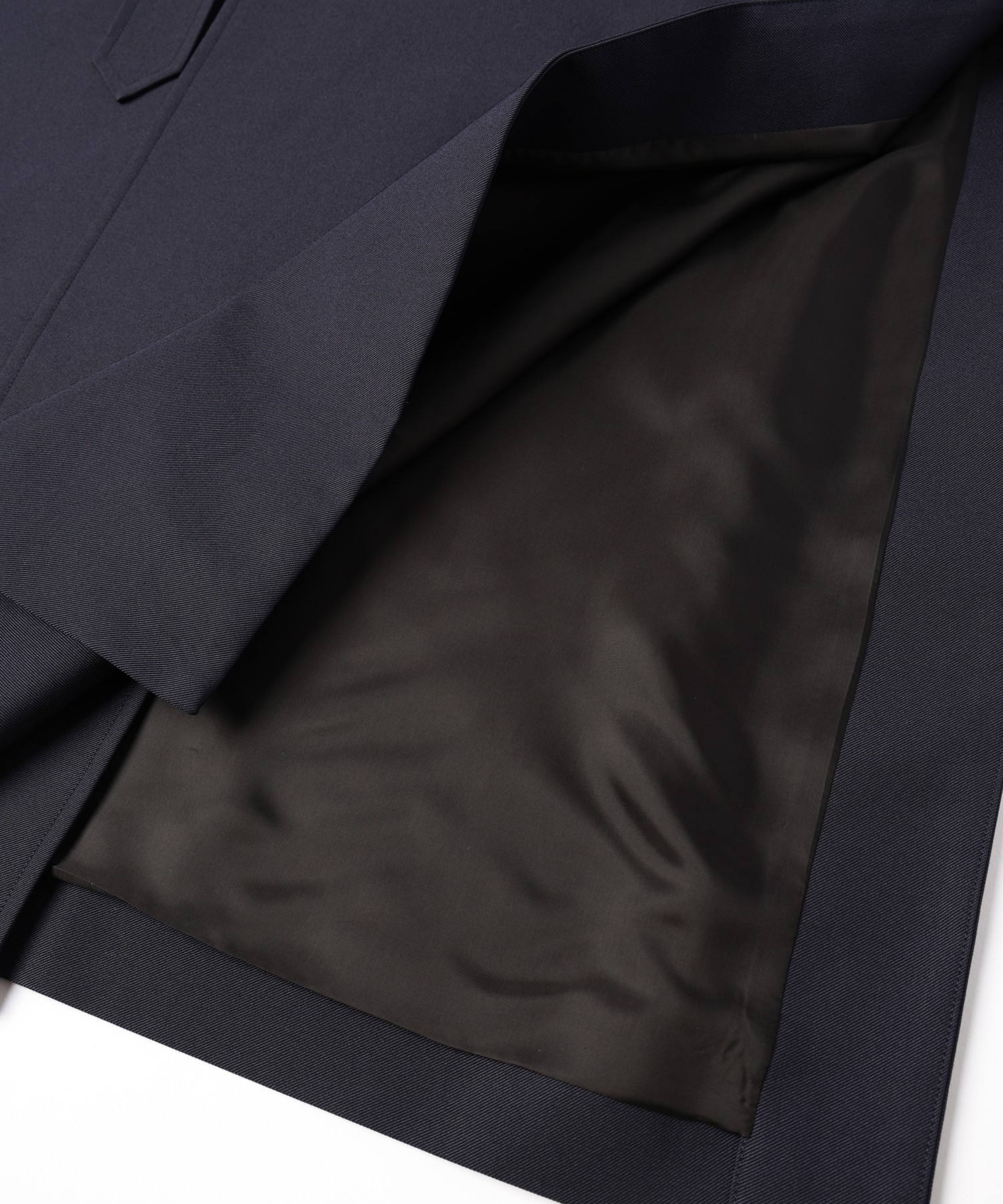 Chambray Gabardine Tie Locken Long Vest