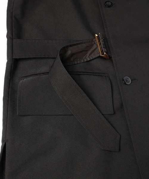 Chambray Gabardine Tie Locken Long Vest