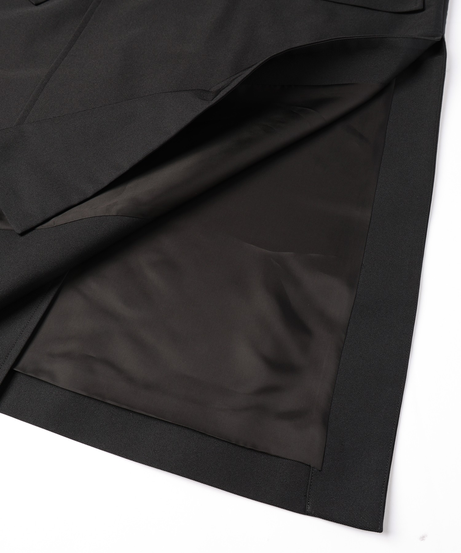 Chambray Gabardine Tie Locken Long Vest