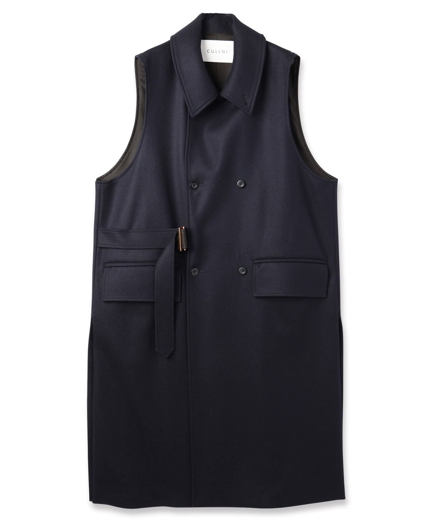 Wool Melton Tie Locken Long Vest