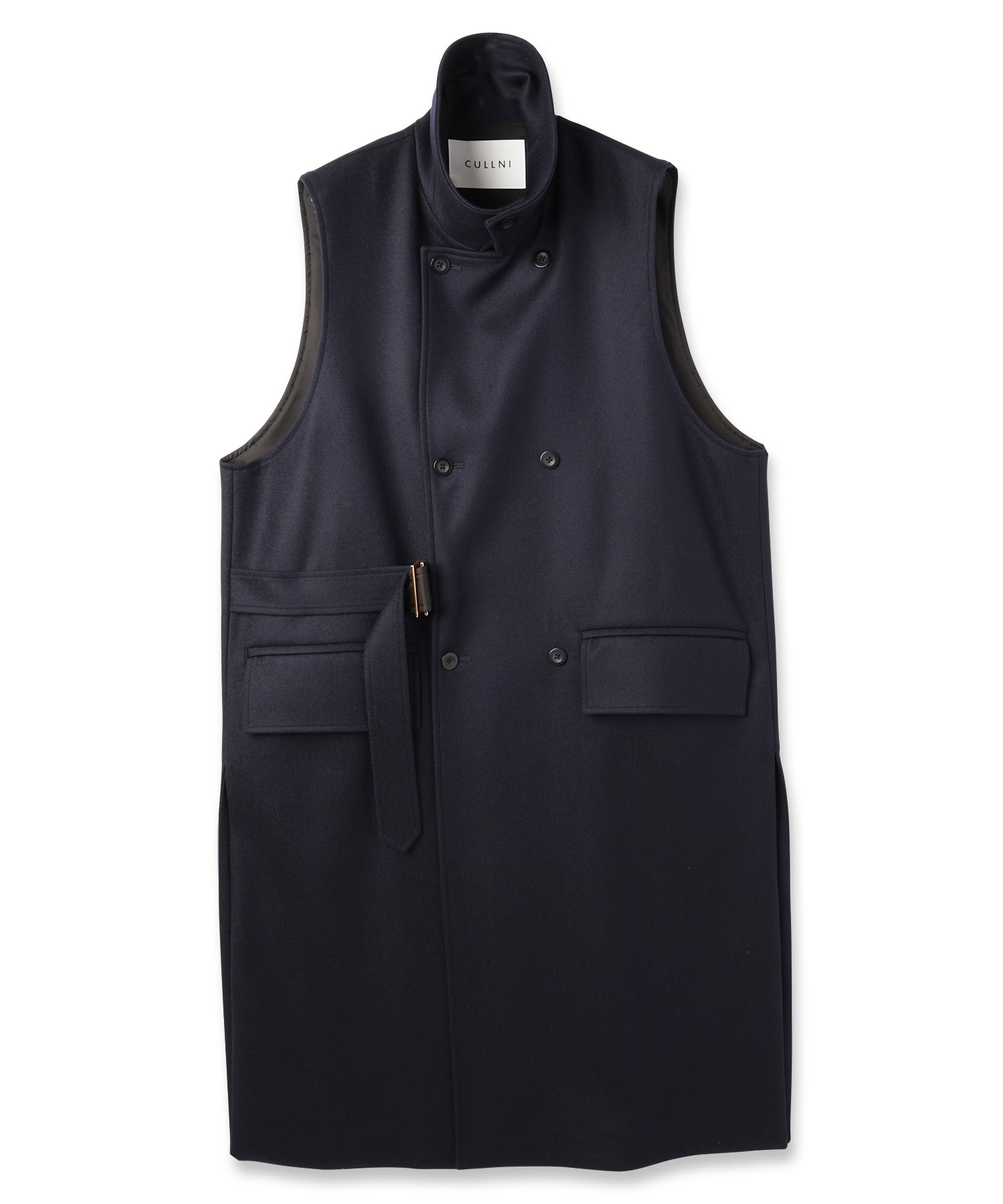 Wool Melton Tie Locken Long Vest