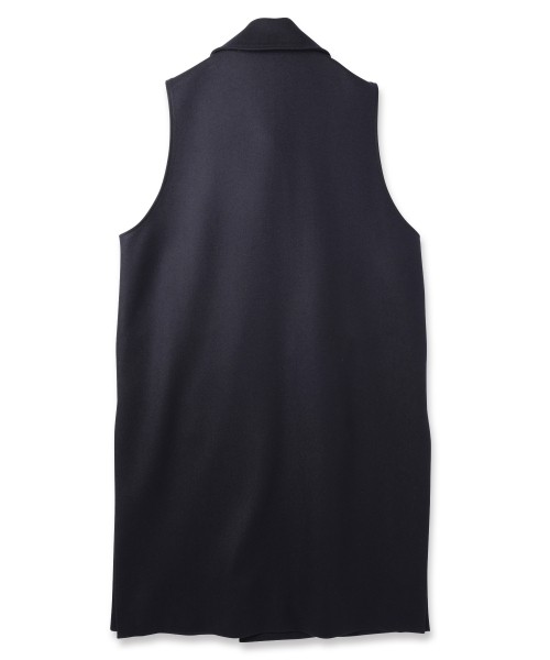 Wool Melton Tie Locken Long Vest