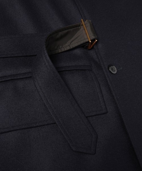 Wool Melton Tie Locken Long Vest