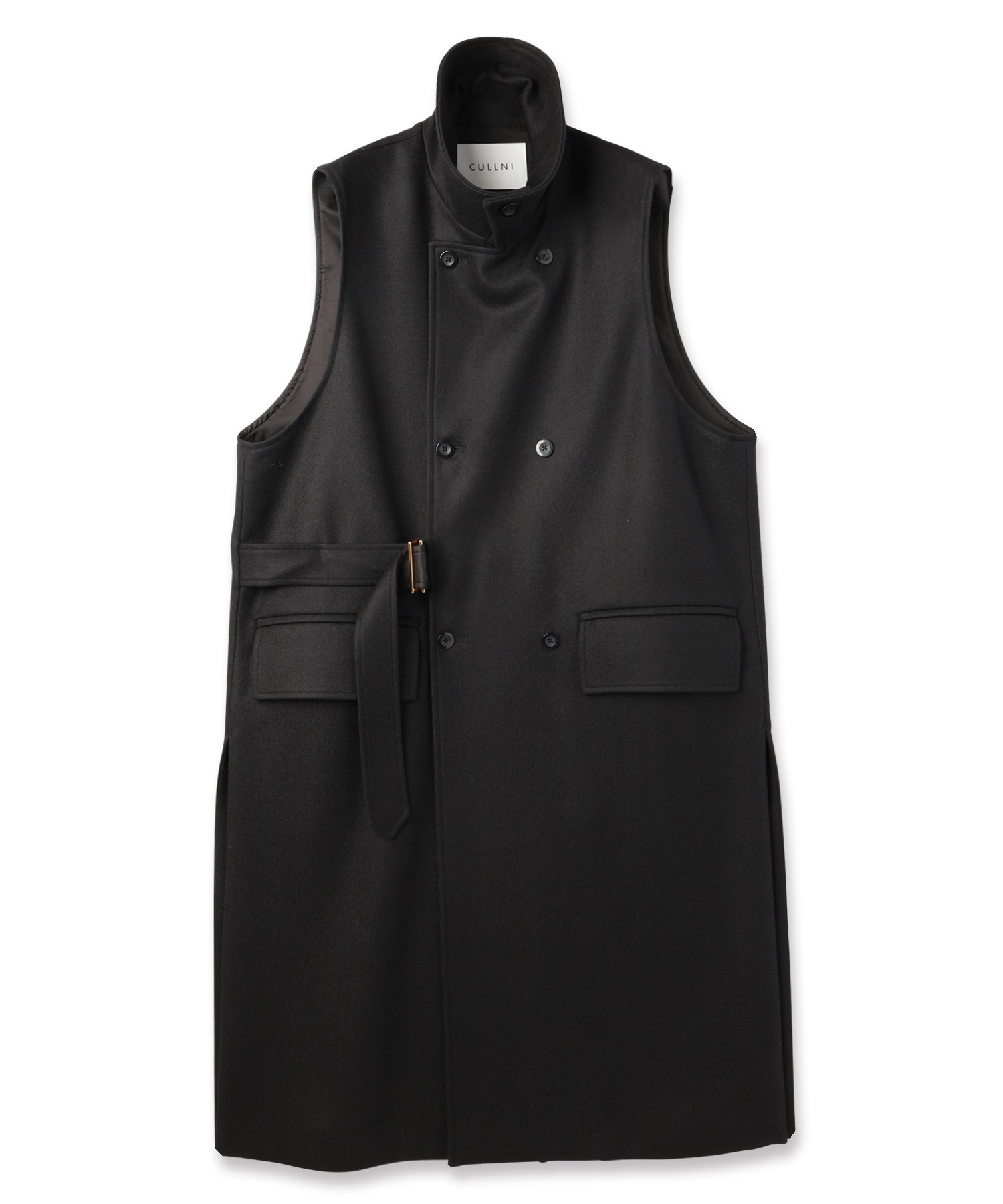 Wool Melton Tie Locken Long Vest