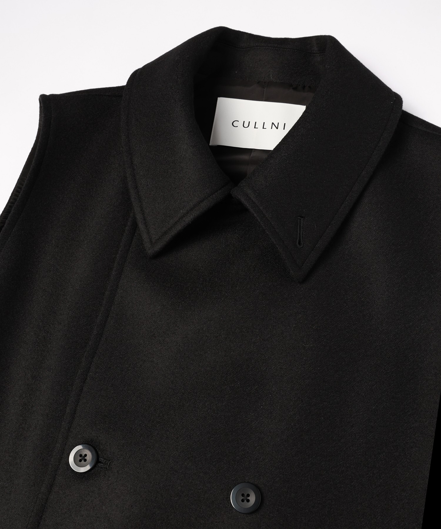 Wool Melton Tie Locken Long Vest