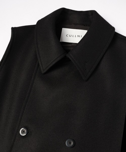 Wool Melton Tie Locken Long Vest