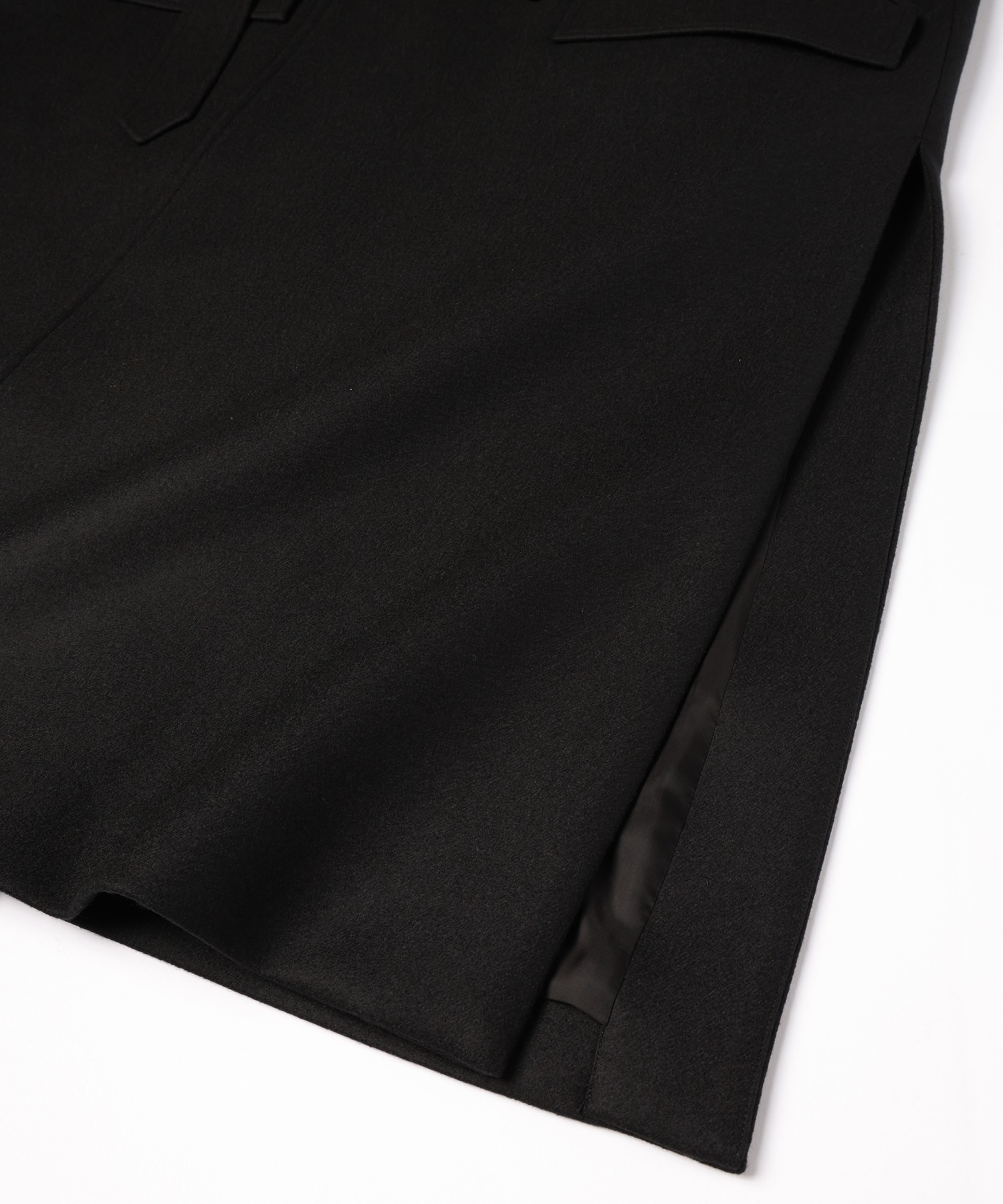 Wool Melton Tie Locken Long Vest