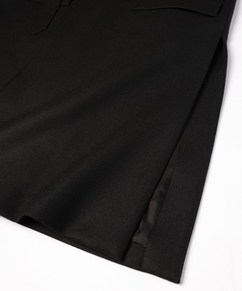 Wool Melton Tie Locken Long Vest