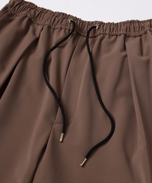 Stretch Twill 1Tuck Drawstring Wide Pants