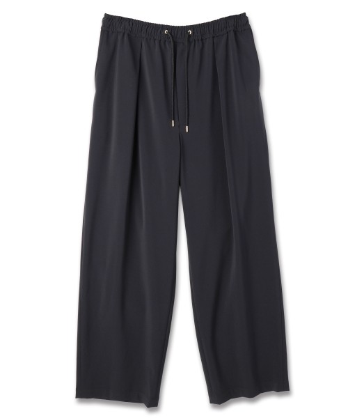 Stretch Twill 1Tuck Drawstring Wide Pants