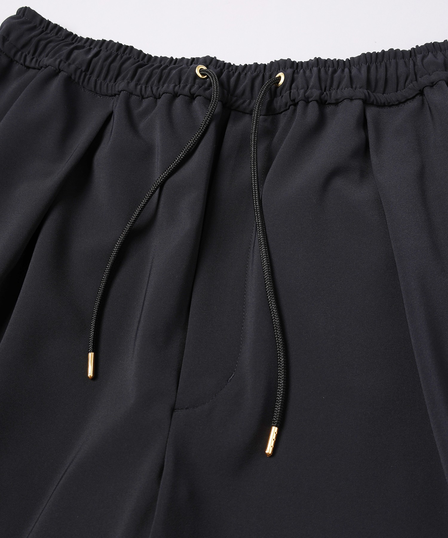 Stretch Twill 1Tuck Drawstring Wide Pants