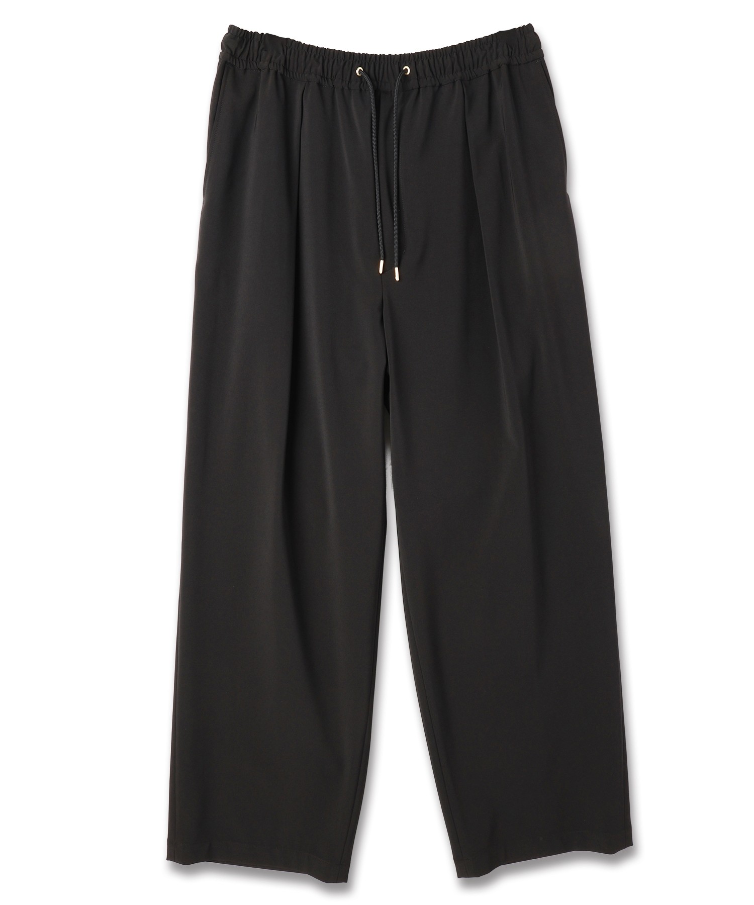 Stretch Twill 1Tuck Drawstring Wide Pants
